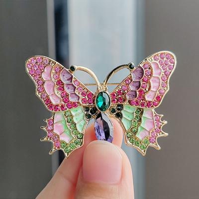 Mode Vintage Vintage Tropföl Emaille Insekt Schmetterling Goldene Zikade Mantel Schnalle Brosche