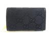 Authentic GUCCI GG Black Canvas and Leather 6 Pics Key Chain #a768  Refurbished