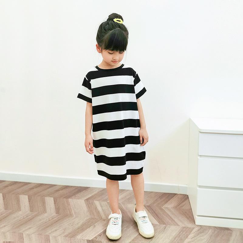 Summer Korean Style Striped Princess Dress for Girls - Short-Sleeved Fashion Skirt