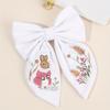 1Piece Embroidery Bunny Hair Bow Clip For Girls Cute Rabbit Bow Hairpin Cute Hair Accessories For Daily Party Dressing Easter