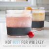 Freeze Cooling Cups Set of 2 Old Fashioned Glass with Silicone Band for Bourbon Scotch and Whiskey Whisky Gifts for Men Grey