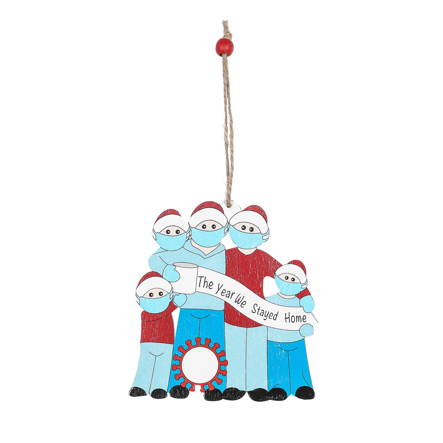 Festive Wooden Christmas Tree Ornament - Family Blessing Gift