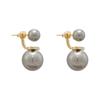 Light luxury high-end pearl earrings women's unique niche design earrings Internet celebrity temperament rear hanging versatile earrings