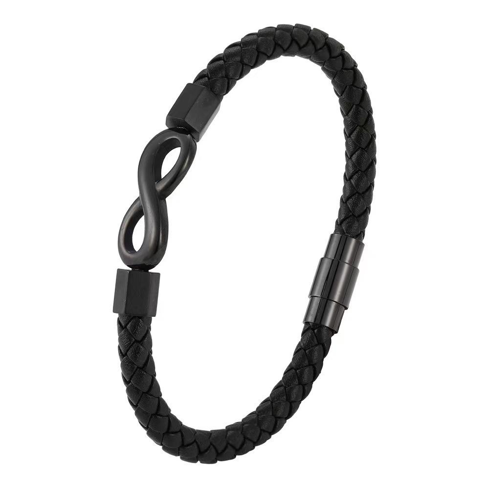 Stainless Steel NO.8 Bracelet Bangles Braided Bracelets Fashion Men Bracelet Male Female