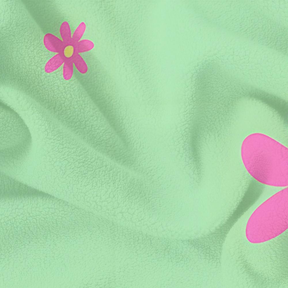 Mint Palm Leaf Anime Cartoon Flannel Blanket Soft Warm Throw for Bedroom Sofa Car Kids Holiday Gift