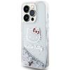 Etui do iPhone 13 Hello Kitty Liquid Glitter Charms Srebrne