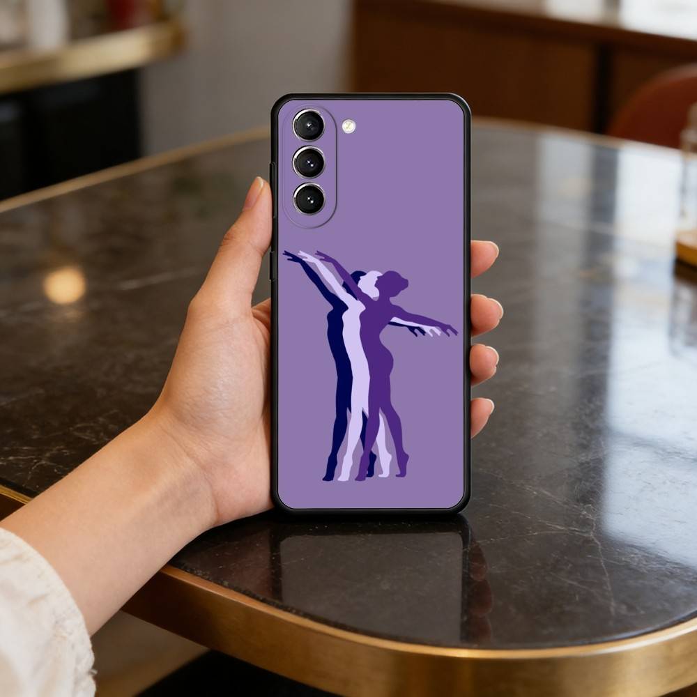 GYM Girl Gymnastic Phone Case For Samsung S25,24,23,22,30,21,10,9,Ultra,Plus,Lite,FE,4,5 G Soft Black Case