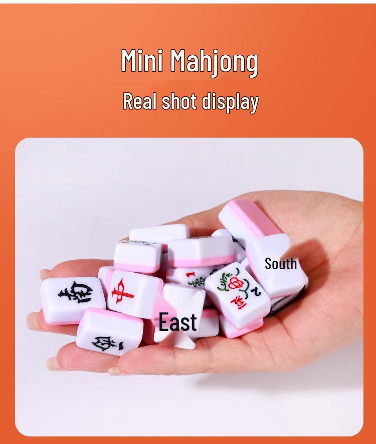 Compact Travel Mahjong Set - 24mm & 30mm Tiles, Solid Carved Sparrow Design, Ideal for Dorms and Table Games