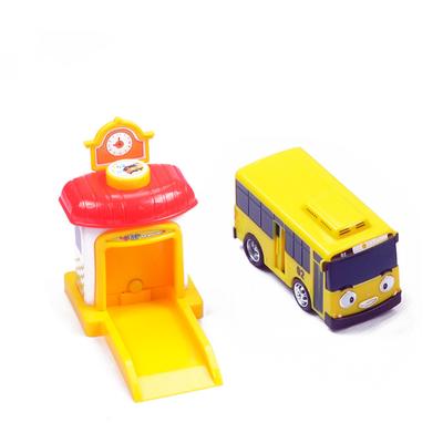 Tayo Small Bus Cartoon Cute Catapult Sliding Door Can Open Car Park Catapult Toy Anime Model Baby Puzzle Gift Children's Car