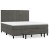 Maison Exclusive - Sommier à lattes de lit et matelas Gris foncé 160x200cm Velours