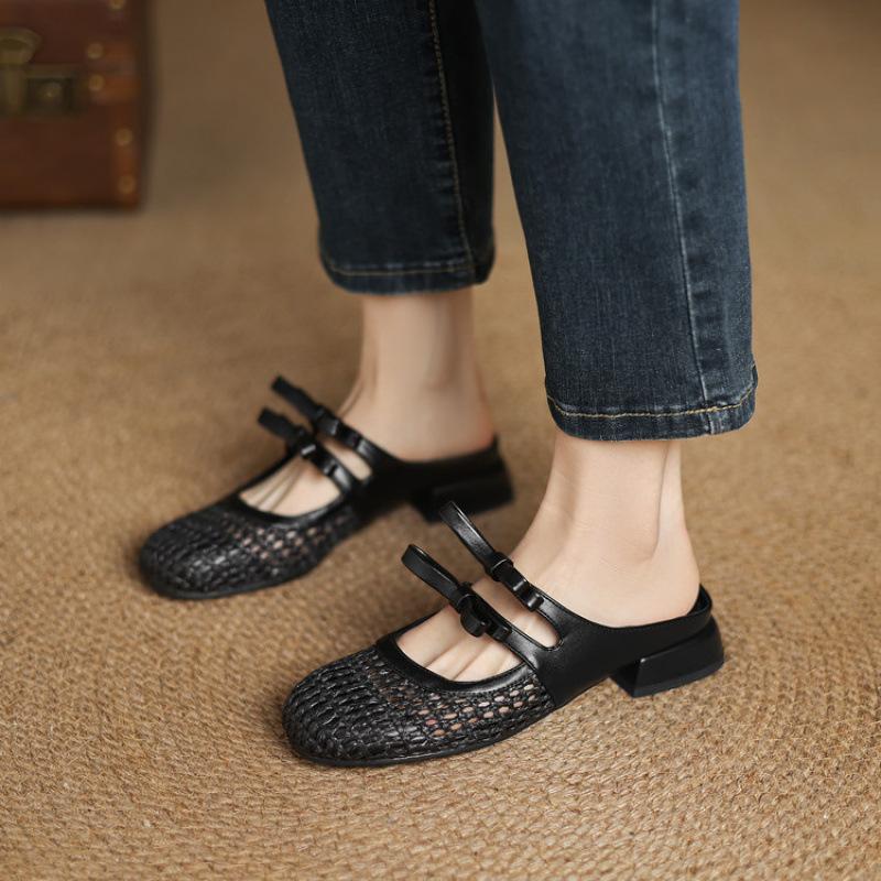 Summer women's flat-soled slippers rubber soft-soled casual women's slippers solid color women's shoes bag head slippers new large size shoes