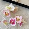 Cloth Orchid Hair Clip Butterfly Orchid Large Shark Clip Creative Flower Hair Claw  Female