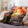 Kind Jesus and Blessed Virgin Mary Soft Christian God Flannel Art Faith Bed Comfortable Home Hiking Four Seasons Warm Blanket