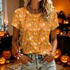 Women's Casual Halloween Printed Short Sleeve T-Shirt for Fashion Party Wear