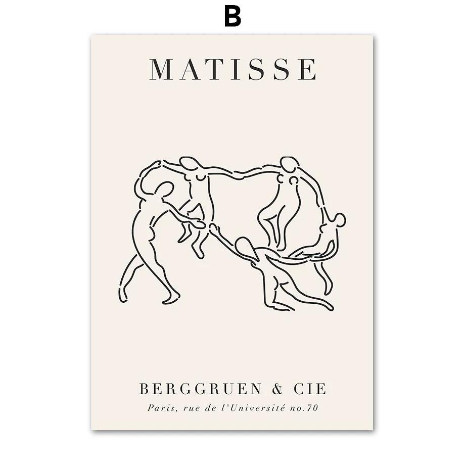 

Бежевый Черный Баухаус Матисс Яёи Кусама Круг Настенные Плакаты Холст Картина и Принты Настенные Картины для Декора Гостиной 21x30cm No Framed