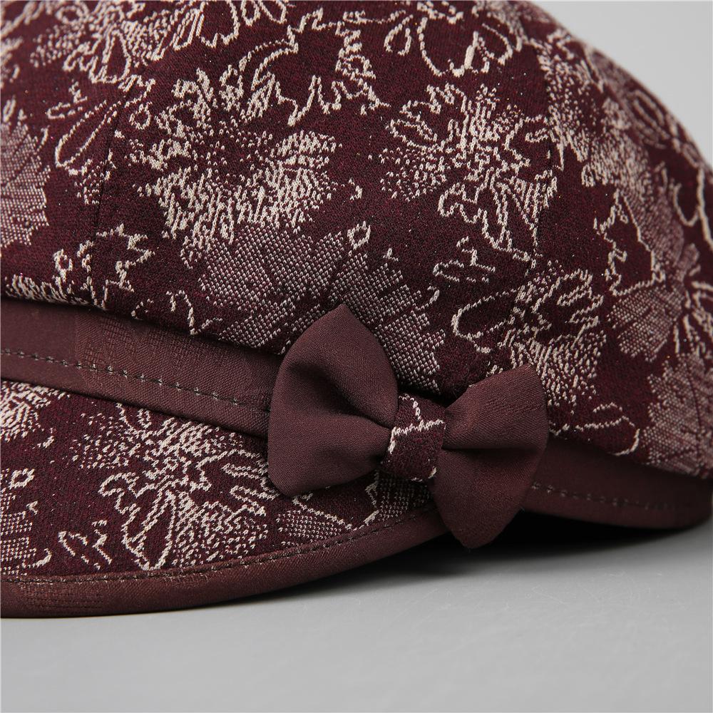 Spring And Autumn Hat Female Mom Thin Printed Cloth Hat Short Brim Grandma Bere Cap Casual Hat