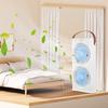 Stolní ventilátor s dvojitou hlavou a LED nočním světlem, Dobíjecí malý cirkulační ventilátor, Přenosný stolní ventilátor pro domácí kancelář, cestování