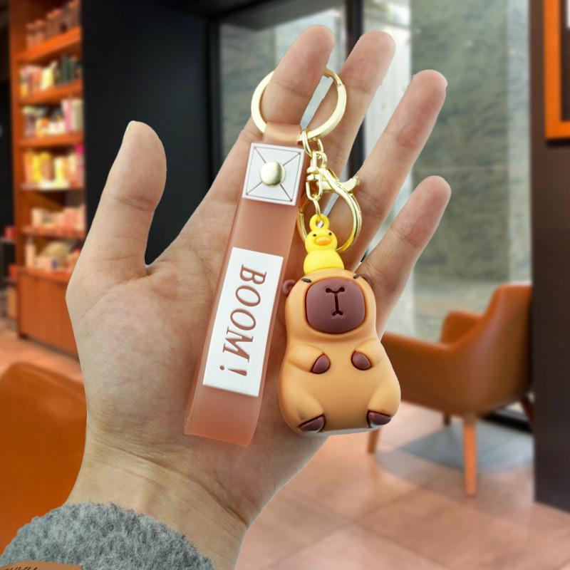 Adorable Cartoon Capybara Turtle Duck Keychain Cute Car Bag Key Accessory Gift