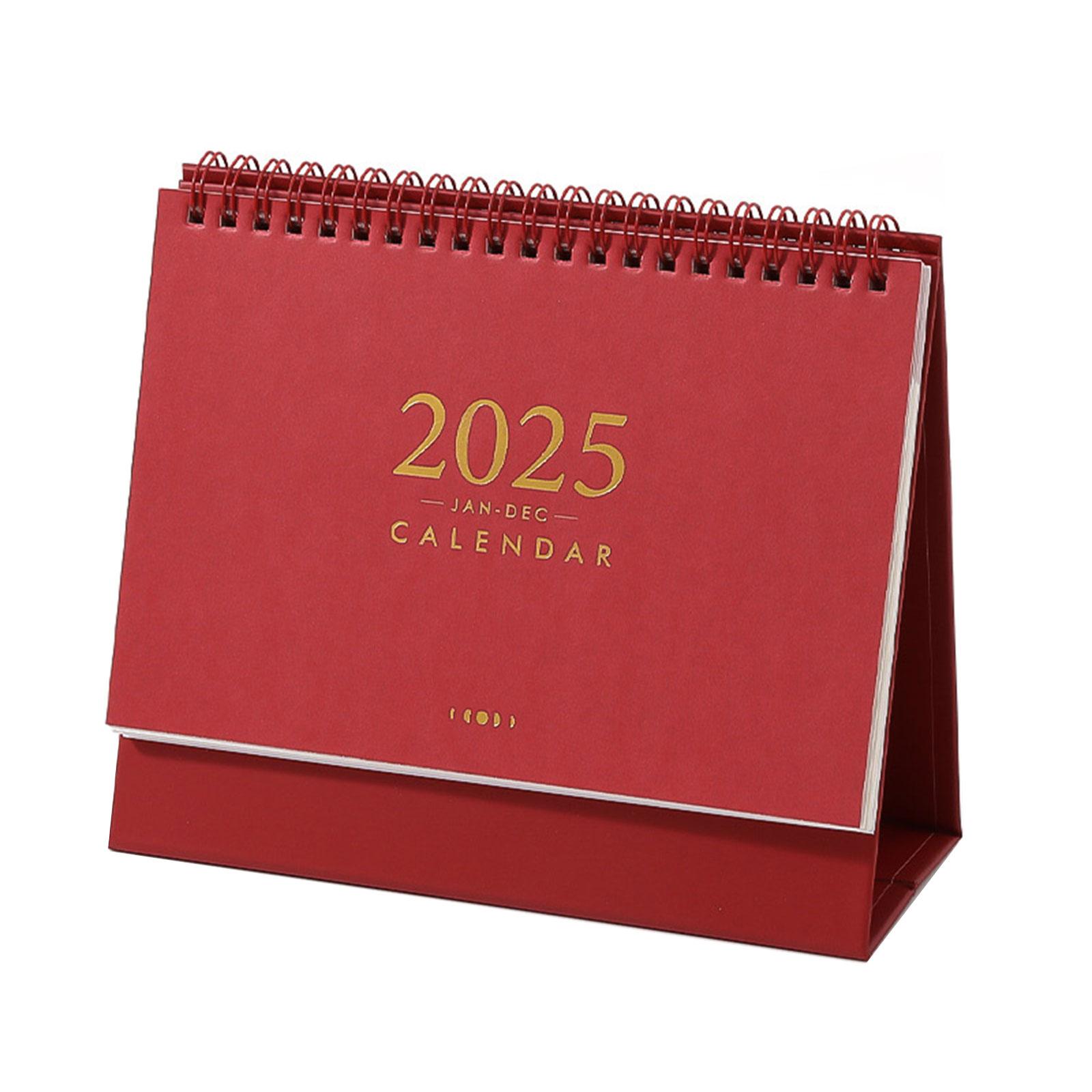 

Офисный настольный календарь 2025 года на 16 месяцев с 09/2024 по 12/2025. Планировщик настольного календаря для офиса и школы. L красный