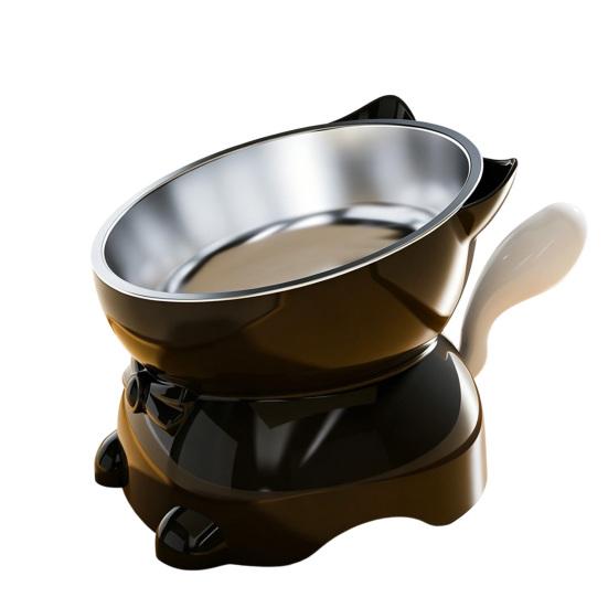 Elevated Cat Bowl Tilted Cat Food Bowl Anti-Slip Raised Cat Feeding Bowl Protects Cats Neck Spine Friendly for Drinking Eating