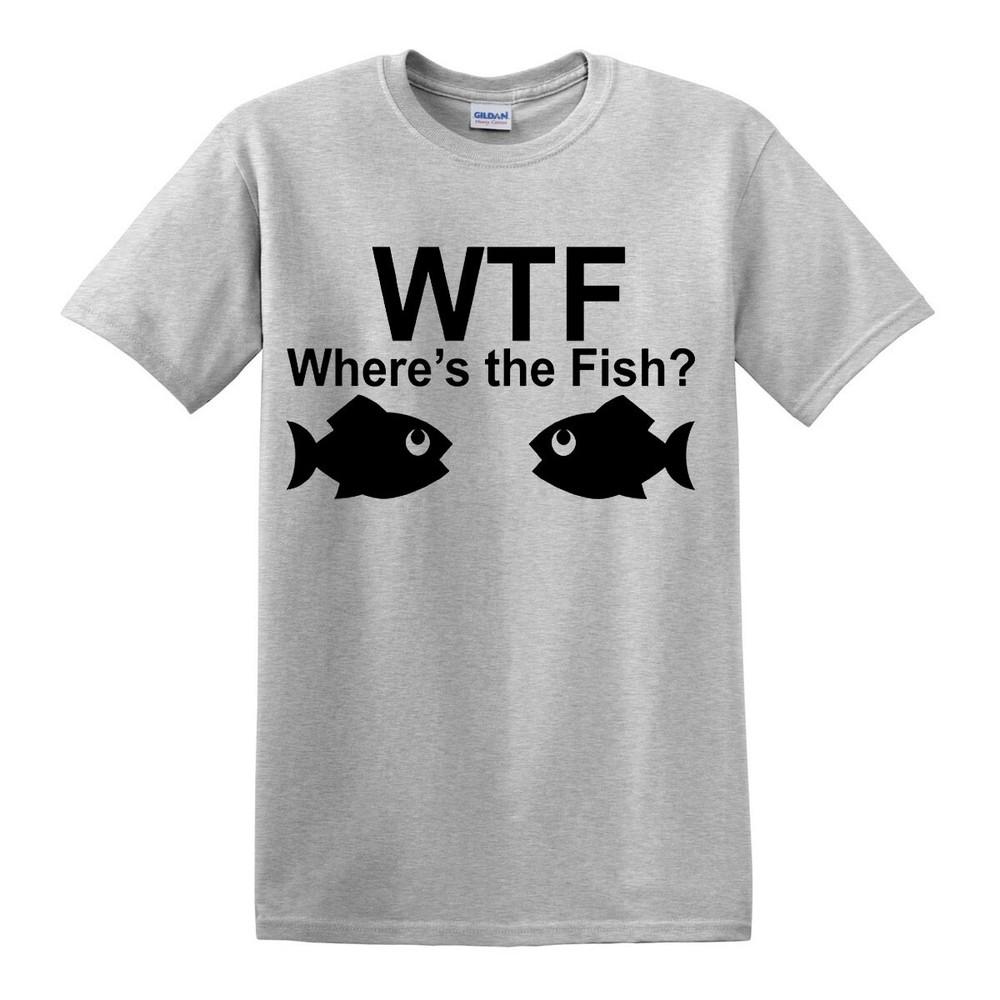 WTF Wheres The Fish TShirt Funny Fishing Tshirt Fun Party Gift Crap present 2XL