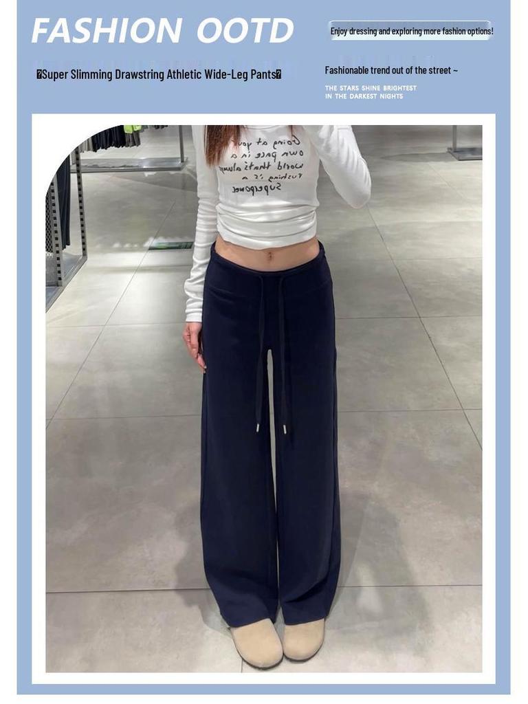 Lulu Unisex High Waist Slimming Sweatpants - Autumn 2026: Wide Leg, Plus Velvet