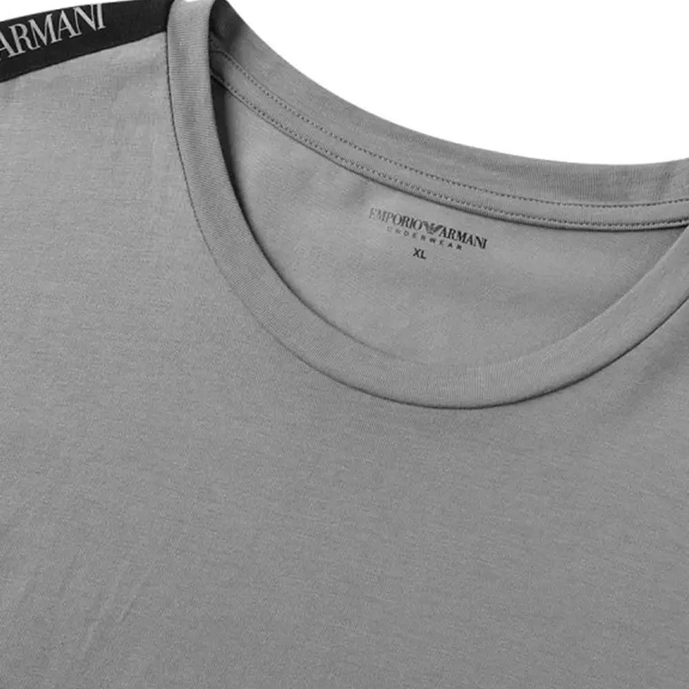 Emporio Armani Solid Color Cotton Short Sleeve Round Neck Logo Embroidered T-Shirt Men Tops EM000384-AF10779-U8082