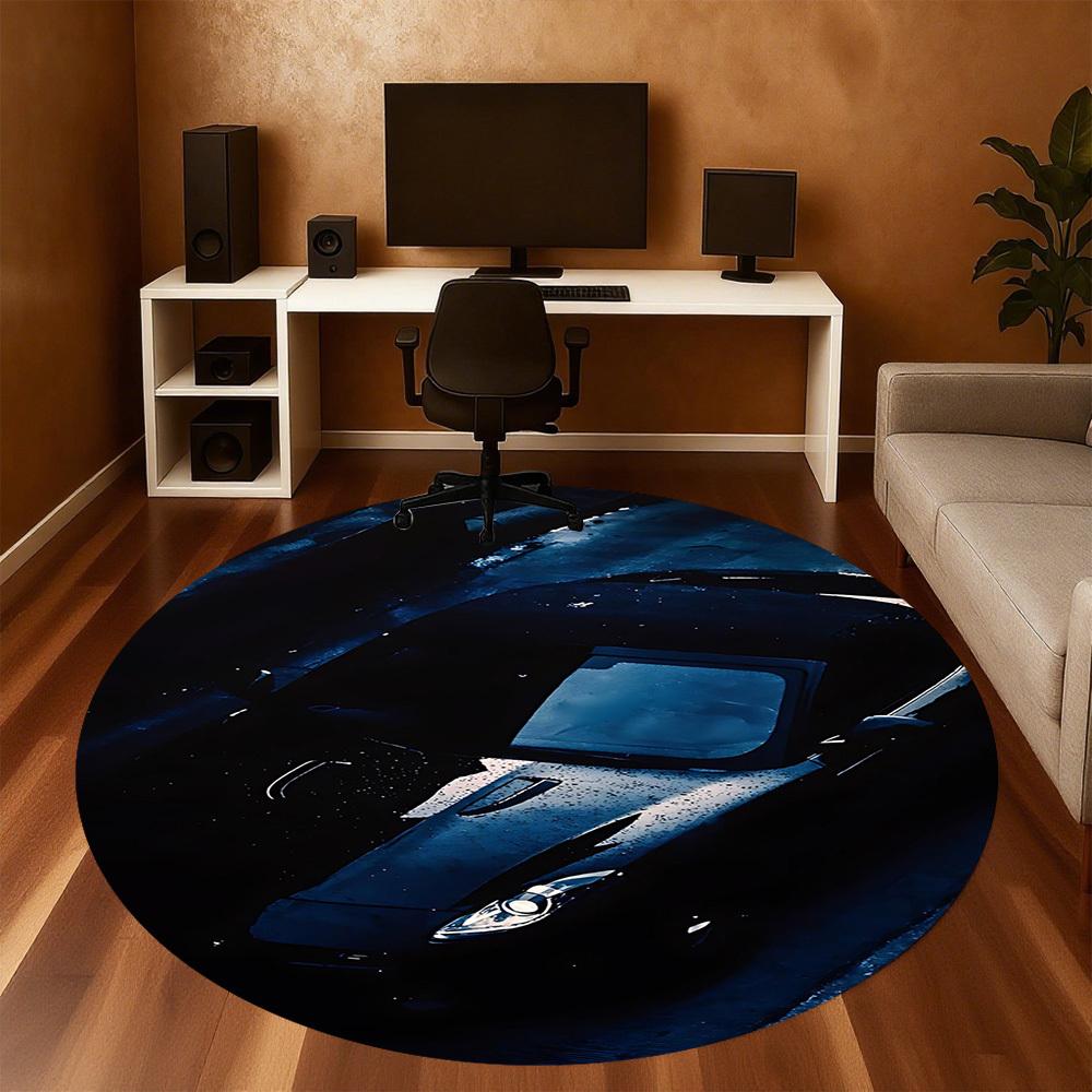 1pc car wet Round Chair mat office Area Rug - Non-Slip, Floor Mat for Office, Bedroom, and Indoor Decor p127121