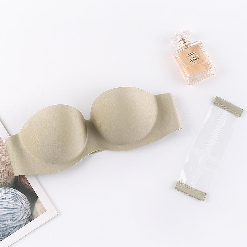 Strapless Bra Women Sexy Non Slip Invisible Bras Solid Summer Breast Stick Gather Underwear Lingerie Push Up Bralette