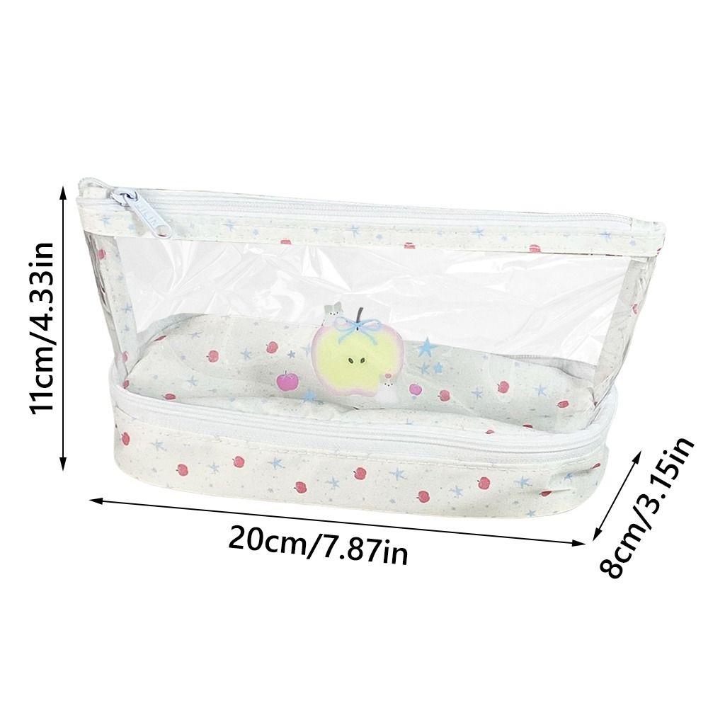 PVC Stationery Bag Transparent Pencil Case Portable Pen Bag  Students