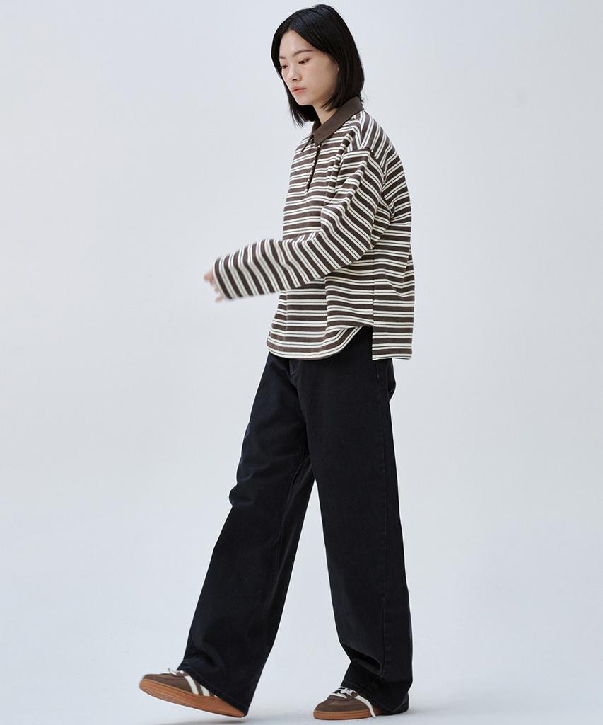 MALOUPE 5113 Striped Terry T-Shirt (Brown)
