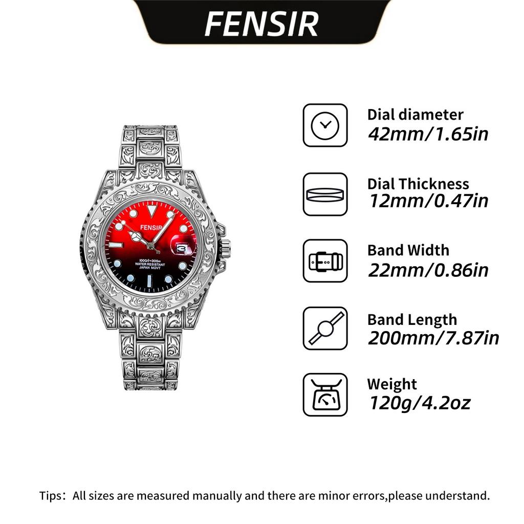 Casual and Fashionable Men Watch Retro Carved Business Quartz Watches Light Luxury Clocks Gifts Watches for Man