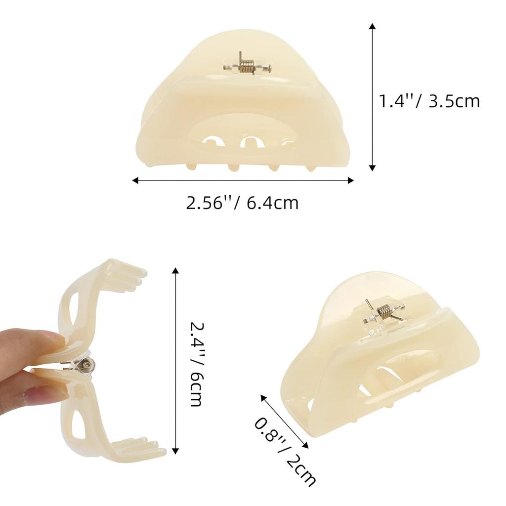 VinBee 3 PACK Hair Claw Clips, Cellulose Acetate Cutout Tortoise Shell Barrettes Claw Clips, Celluloid Leopard Print Stylish Hair Accessories for