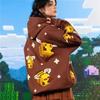 DRIPX Brown Pixel Bee Zip Up Hoodie Y2K Kawaii Streetwear Vintage Oversized Cotton Casual Gaming Hip Hop Urban Fashion Winter Jacket