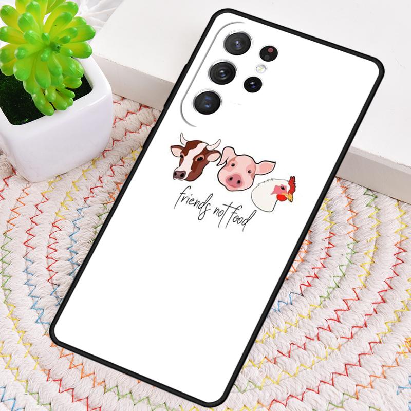 Vegan Friends Not Food TPU Phone Case For Samsung Galaxy note 10 pro S26 S25 S24 S23 S22 Ultra Plus S21 FE S20 Shockproof Cover