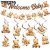 Little Bear Baby Welcome Party Decorative Banner Little Bear Spiral Baby Shower Decorative Flag Set