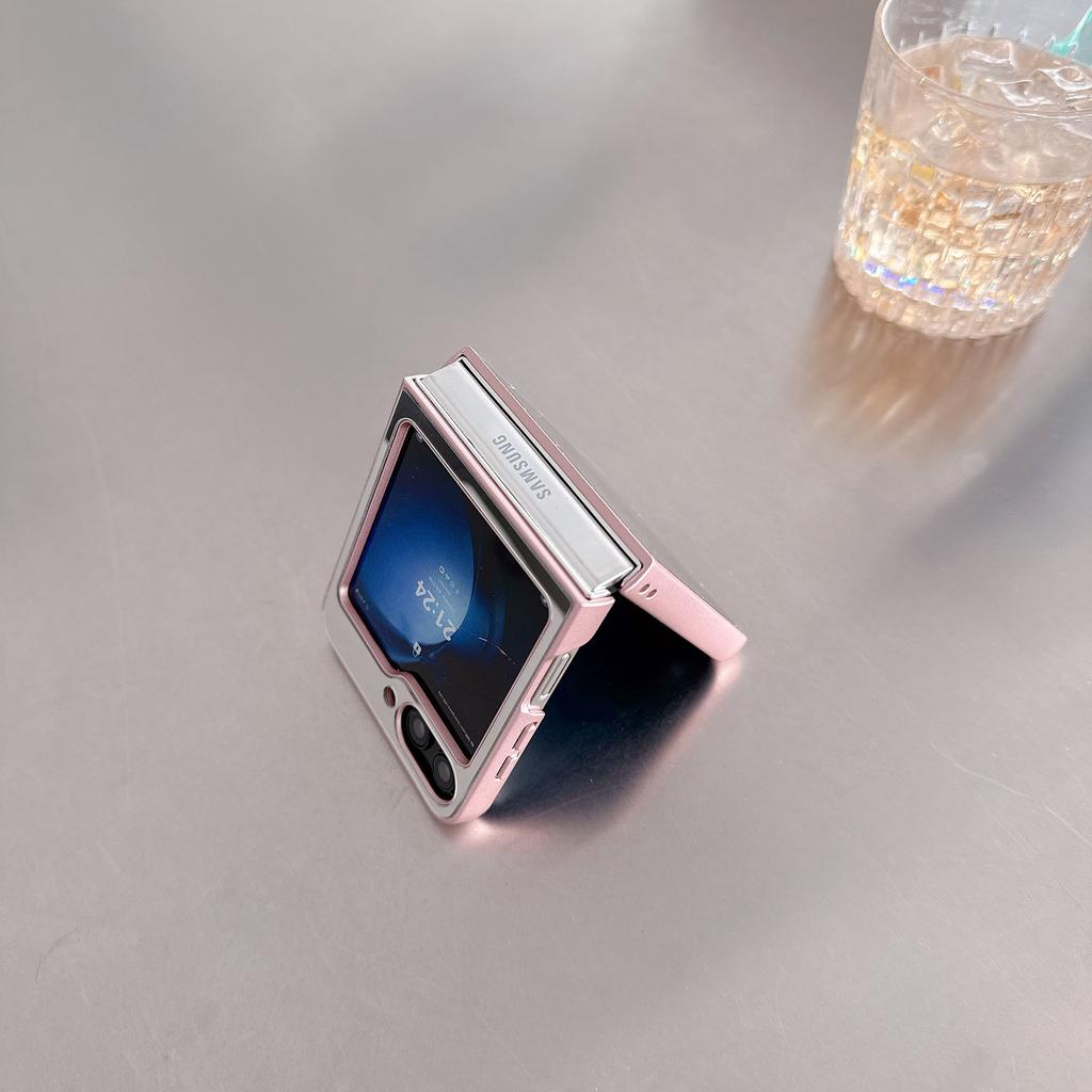 Suitable for Samsung Z Flip7 Mobile Phone Case Zflip 3 4 5 6 Folding Protective Case Simple PC Mirror Case