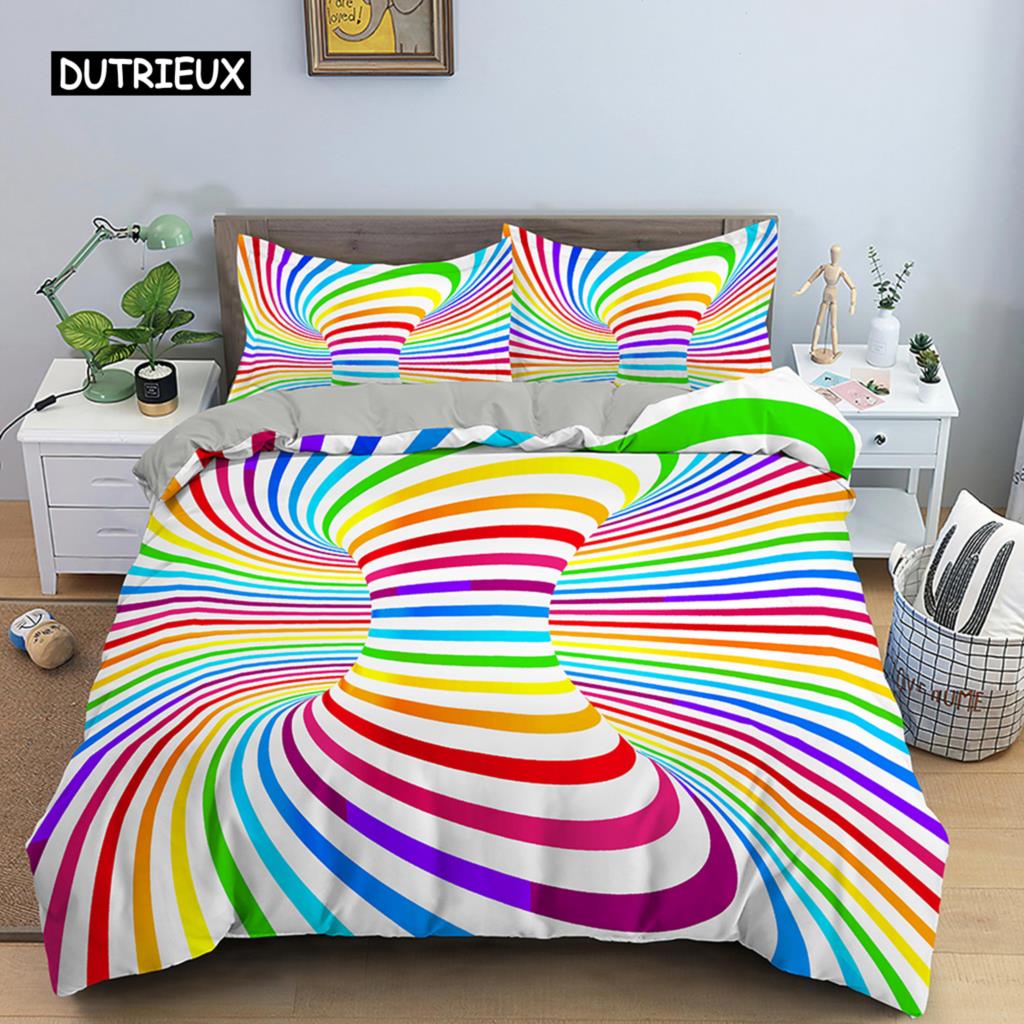 3D Duvet Cover Set Psychedelic Digital Printing Twin Bedding Set Microfiber Quilt Cover Single Queen King Size Comforter Cover