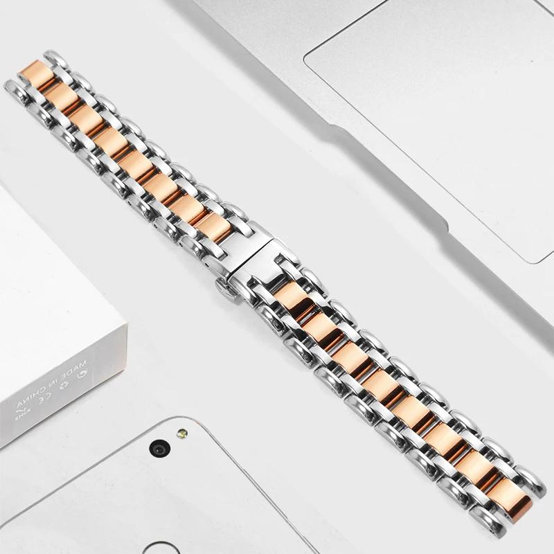 Stainless steel watch strap suitable for Longines Heart Moon steel strap L8.110/111/115 stainless steel watch accessories