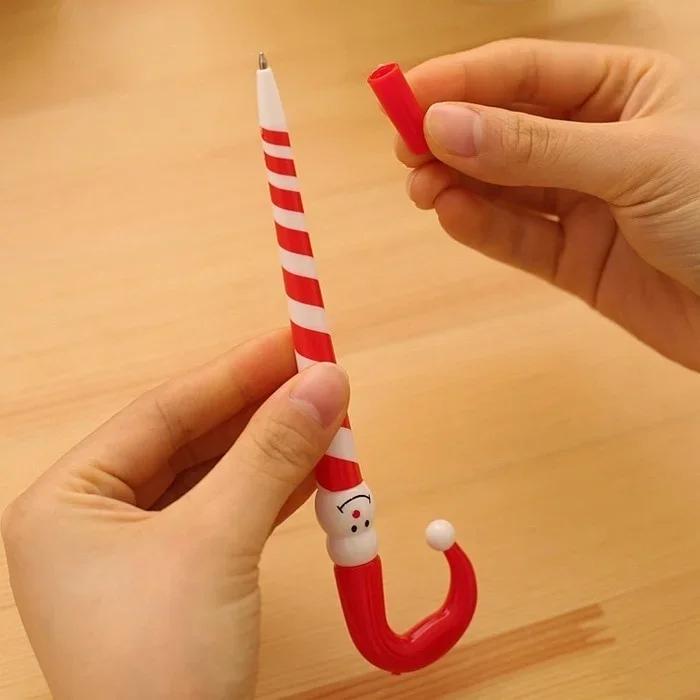 Xiaomi 2026 5pcs/Set Cartoon Umbrella Funny Face Ballpoint Pen Christmas Gifts Clown Christmas Snowman Hat Xmas Gift