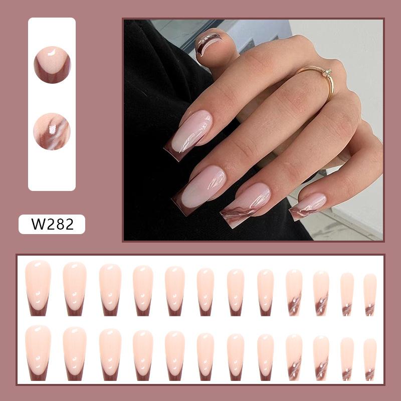 European And American Nail Art Pieces, Sweet And Cool Wind Nails, Matte Texture, Comic Style White, Long Ballet Wearing Nail