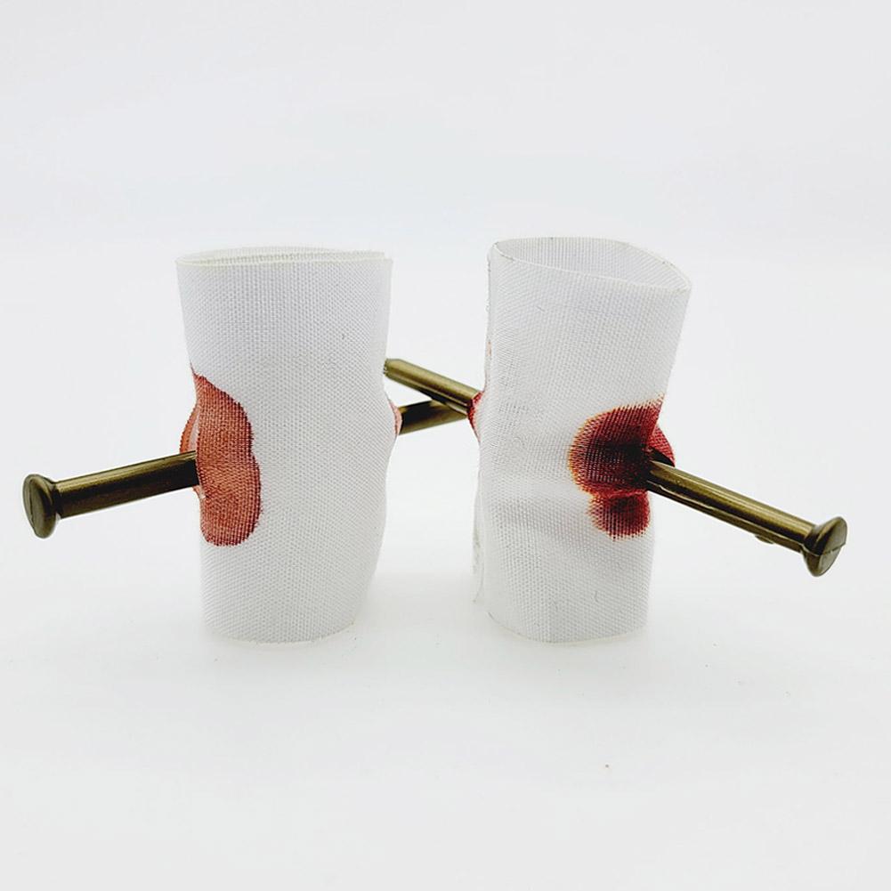 Fake Nail Through Finger Prank Toy, Novelty Magic Scare Trick for Kids & Friends, Solves Boring Party/Playtime, Realistic Effect