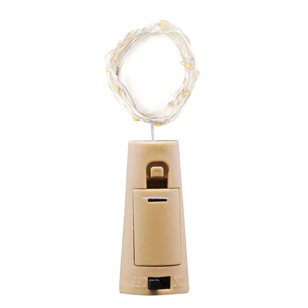 1 Meter 10 LEDs Copper Wire Fairy Light Wine Bottle Cork Shaped String Lights Bottle Stopper Atmosphere Lamp for Christmas Holiday Festival DIY Home