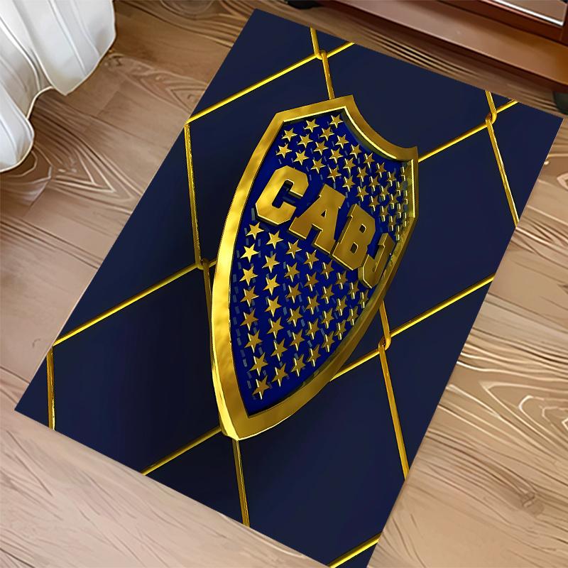 1pc Club Atlético Boca Juniors Print Area Rug - Soft,Washable Non-Slip Indoor Mat for Office Chairs,Living Room,Home Office Decorative Rug