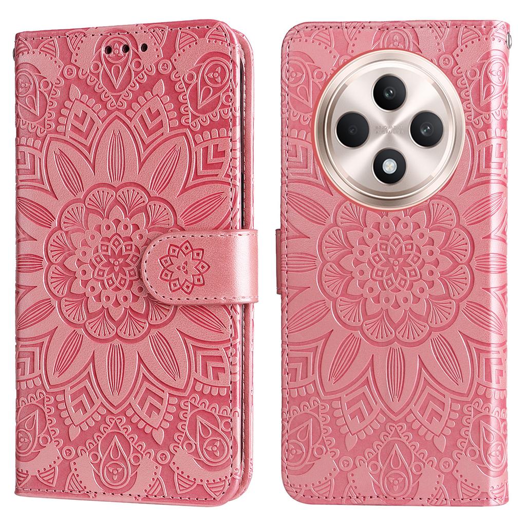 For Oppo Reno12 F 4G Case Sunflower Imprint Leather Wallet Phone Cover
