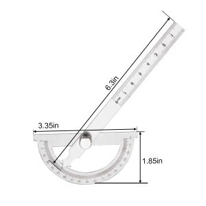 Stainless Steel Protractor 0-180 Degree Inclinometer Protractor Goniometer Angle Finder Measuring Device Ruler