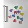 6pcs Glittering Colored Heart Shape Fridge Magnets Photo Wall Message Board Magnetic Stickers for Home Office Decoration