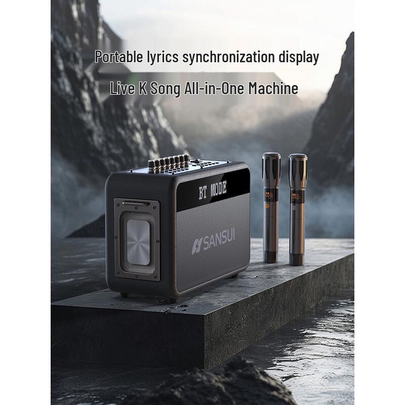 SANSUI G13 High-Power Portable Bluetooth Karaoke Machine with Dual Mics
