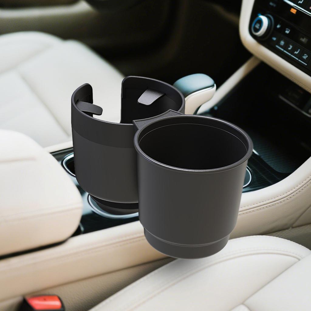 Car Center Console Organizer With Cup Holders And Detachable Storage Container Space Saving Plastic Construction