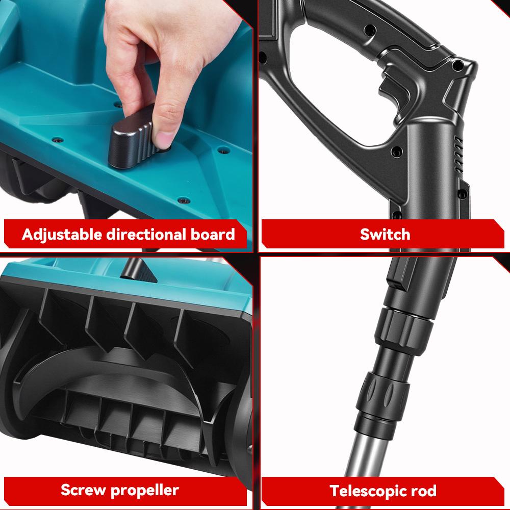 Balayeuse à neige électrique sans balais 3000W 300mm sans fil Chasse-neige Pelle Nettoyage de rue Jardin Outil électrique Pour batterie Makita 18V Broche